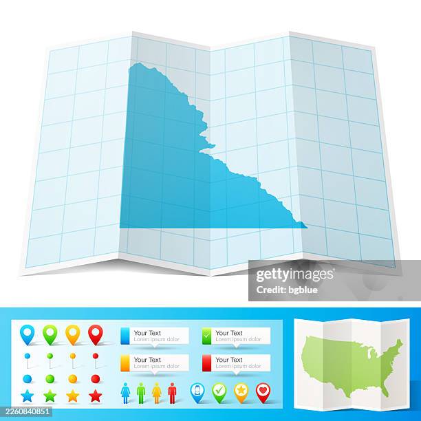 shoshone county, idaho map with location pins on white background - wallace stock illustrations