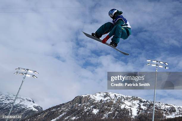 Scotty James of Team Australia participates in Snowboard Halfpipe Training on day four of the Milano Cortina 2026 Winter Olympic games at Livigno...