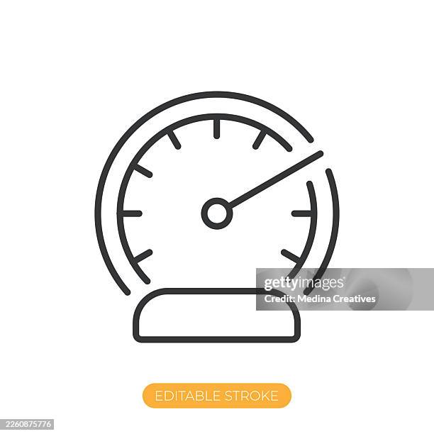 performance icon. editable stroke thin line icon - dial stock illustrations