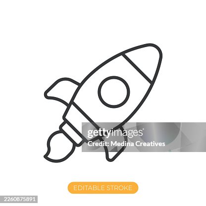 Startup launch icon. Editable stroke thin line icon Startup launch icon. Editable stroke thin line icon