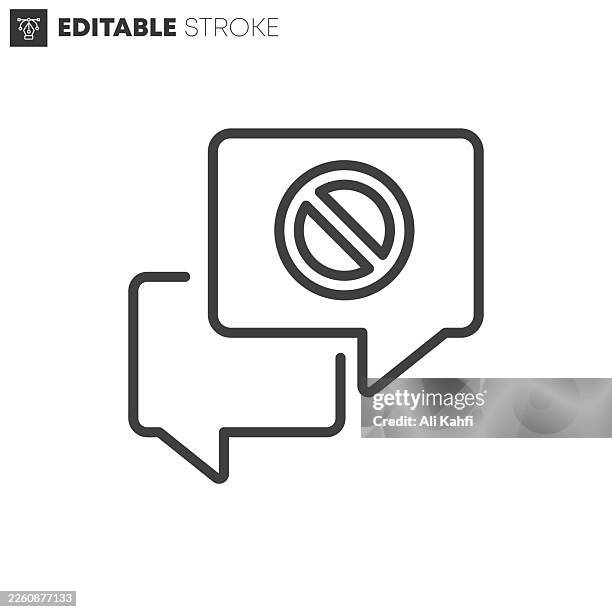 chat blocked thin line icons collection. editable stroke. vector illustration. - unauthorized stock illustrations