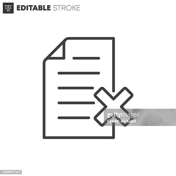 rejected document thin line icons collection. editable stroke. vector illustration. - unauthorized stock illustrations