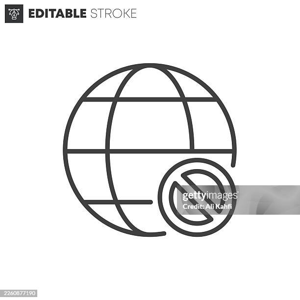 no internet thin line icons collection. editable stroke. vector illustration. - unauthorized stock illustrations