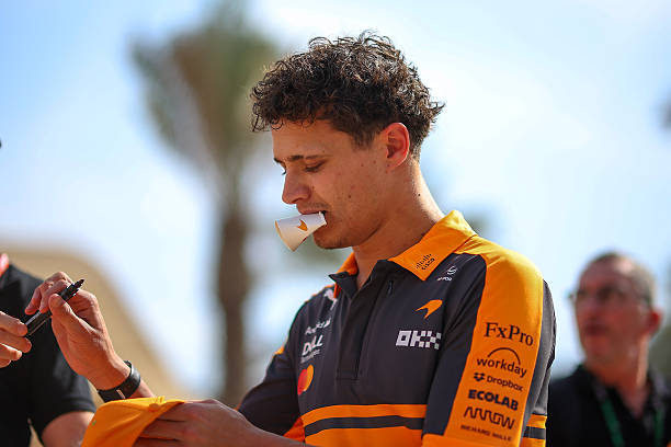 Lando Norris participates in the Formula 1 Aramco Pre-Season Testing 1 2026 in Sakhir, Bahrain, on February 12, 2026.