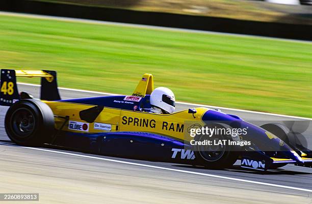 Zak Brown drives his Dallara F393 Mugen-Honda during the Formula Three Silverstone race at Silverstone Circuit in Northamptonshire, United Kingdom on...