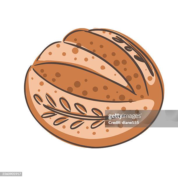 sourdough bread icon - sourdough bread stock illustrations