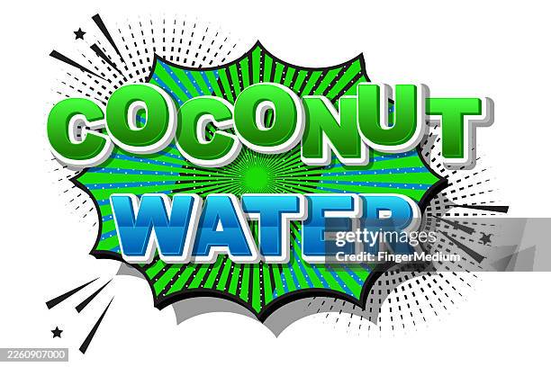 coconut water speech bubble banner - coconut milk stock illustrations