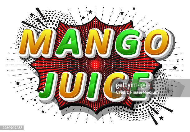 mango juice speech bubble banner - mango drink stock illustrations