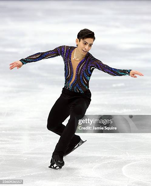 Donovan Carrillo of Team Mexico competes in Men's Single Skating - Short Program on day four of the Milano Cortina 2026 Winter Olympic games at...
