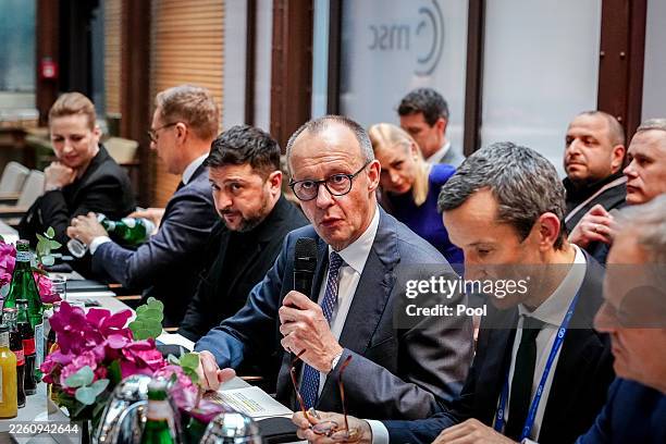 Danish Prime Minister Mette Frederiksen, Finnish President Alexander Stubb, Ukrainian President Volodymyr Zelensky, German Chancellor Friedrich Merz,...