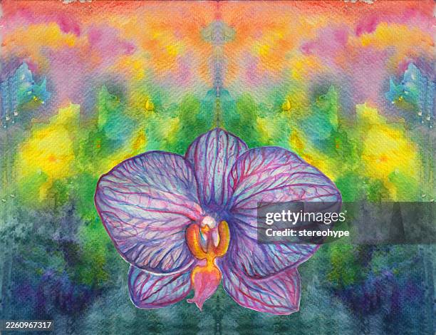 ga;actic orchid - fireflies forest stock illustrations