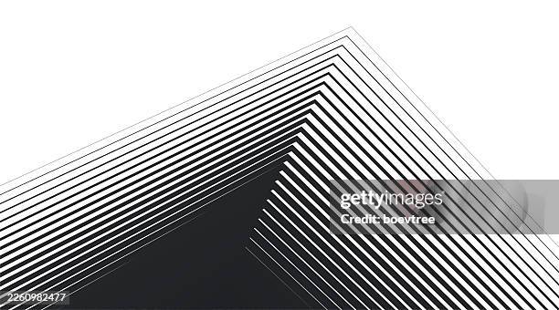 smooth black grids psychedelic cover background - converging arrows stock illustrations