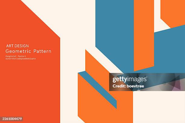 abstract orange 3d cube geometric pattern background - geometric cube background stock illustrations