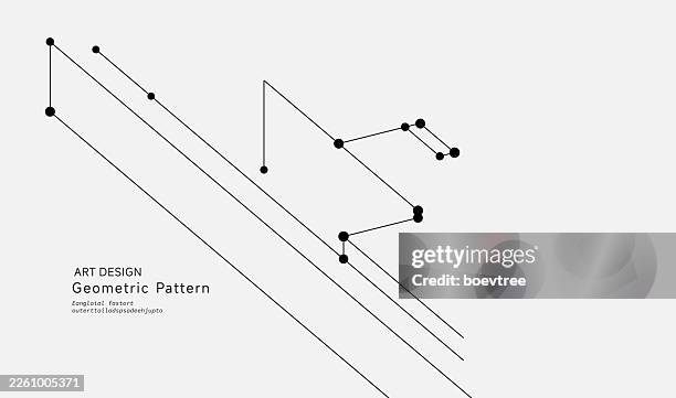 abstract black and white dot line structure geometric pattern technology background - electron movement stock illustrations