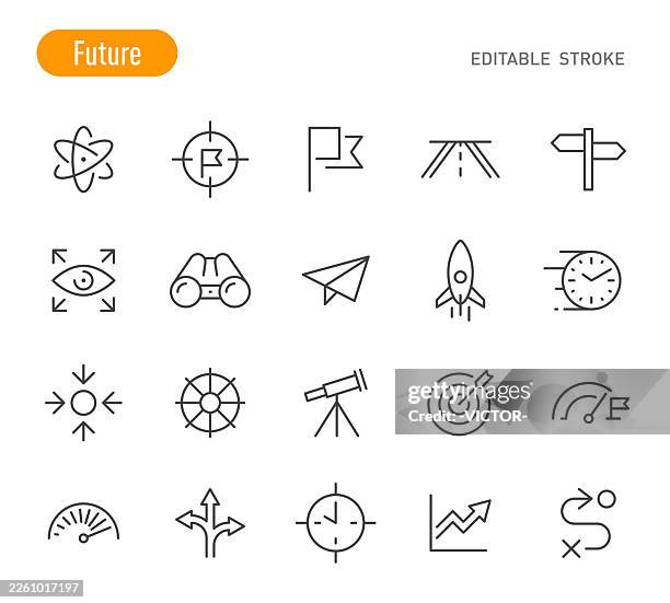 future icons - line series - before after stock illustrations