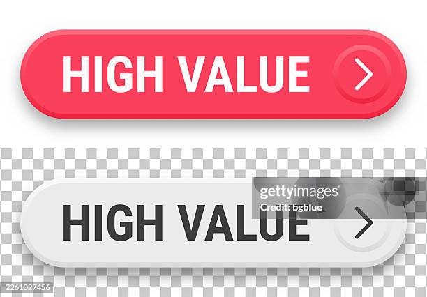 high value - 3d click web buttons on blank background - higher value proposition stock illustrations