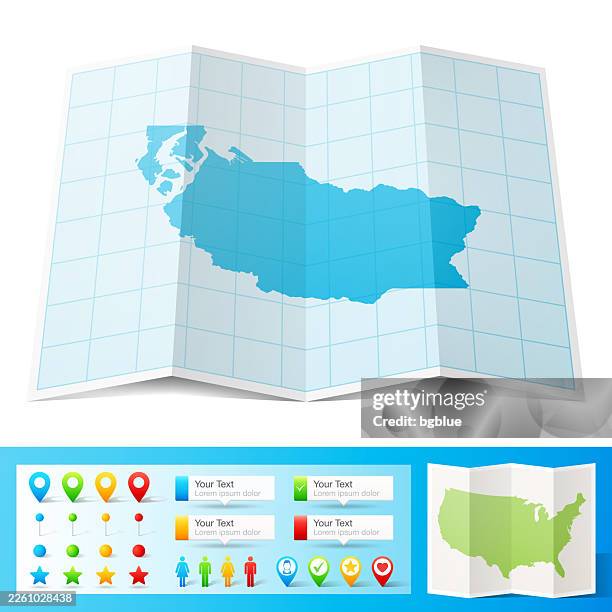pierce county, washington map with location pins on white background - tacoma stock illustrations