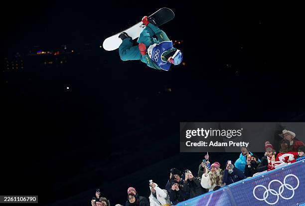 Scotty James of Team Australia competes in run one of the Men's Snowboard Halfpipe Qualification on day five of the Milano Cortina 2026 Winter...