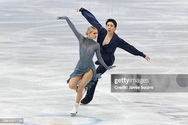 Holly Harris and partner Jason Chan of Team Australia compete in the Ice Dance - Free Dance on day five of the Milano Cortina 2026 Winter Olympic...