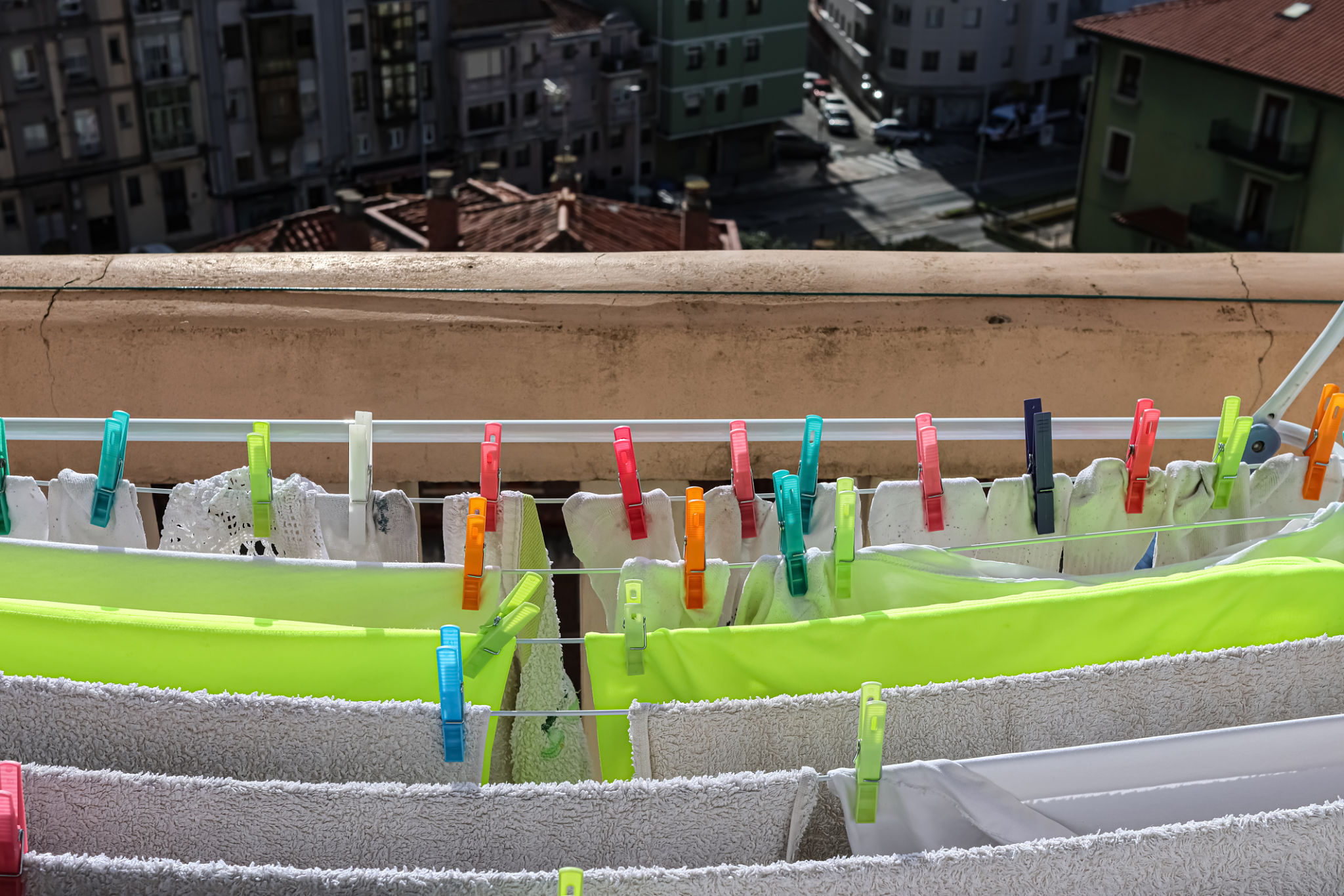 line drying clothes