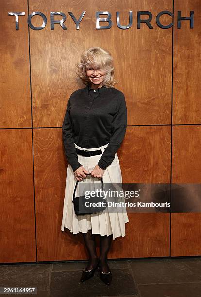 Pamela Anderson attends Tory Burch Fall/Winter 2026 during New York Fashion Week at Sotheby's on February 11, 2026 in New York City.