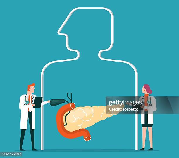 pancreas - medical record - microbiologist stock illustrations