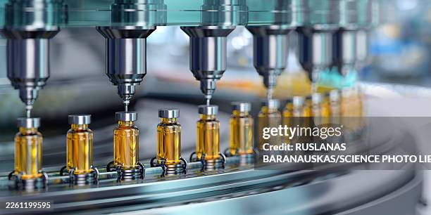 pharmaceutical production line, illustration - making stock illustrations