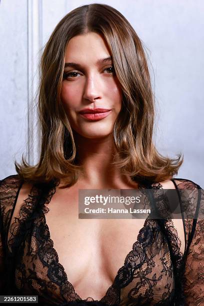 Hailey Bieber attends the "Wuthering Heights" Australian Premiere at State Theatre on February 12, 2026 in Sydney, Australia.