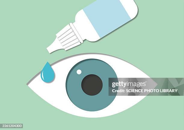 eye drop application, illustration - eye drop stock illustrations
