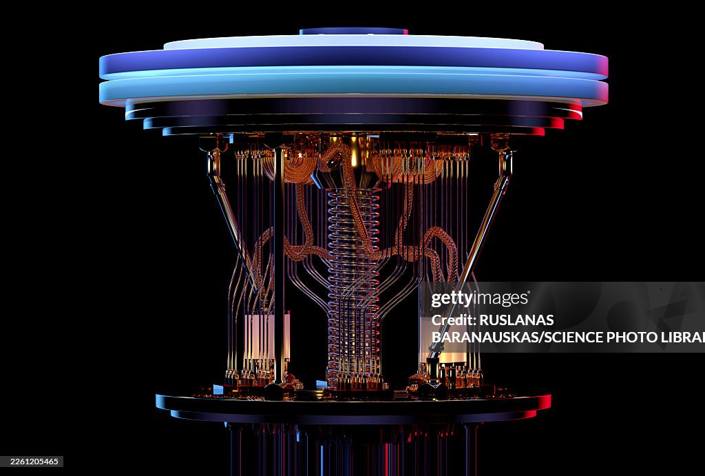 Quantum computer cryostat, illustration