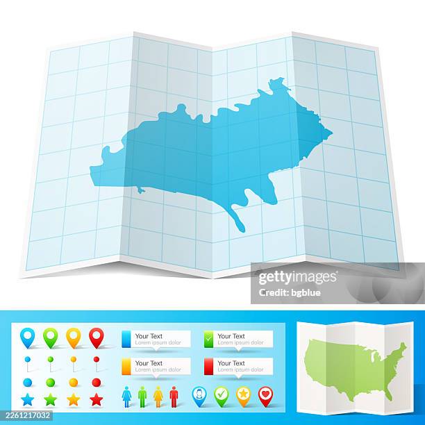 hamblen county, tennessee map with location pins on white background - morristown new jersey stock illustrations