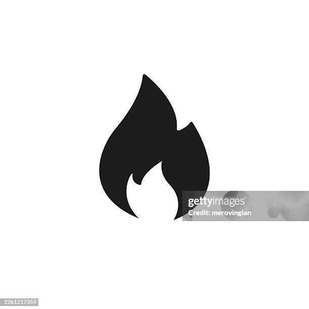 bildbanksillustrationer, clip art samt tecknat material och ikoner med black flame icon for fire energy and passion in minimal flat design - naturgas