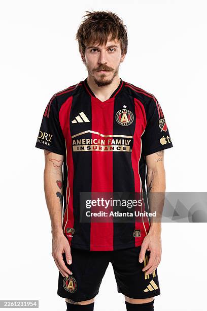Saba Lobjanidze of Atlanta United FC poses during the Media Day 2026 portrait session on January 16, 2026 in Marietta, Georgia.