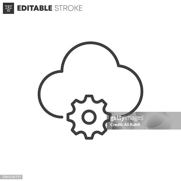 settings thin line icons collection. editable stroke. vector illustration. - information resources stock illustrations