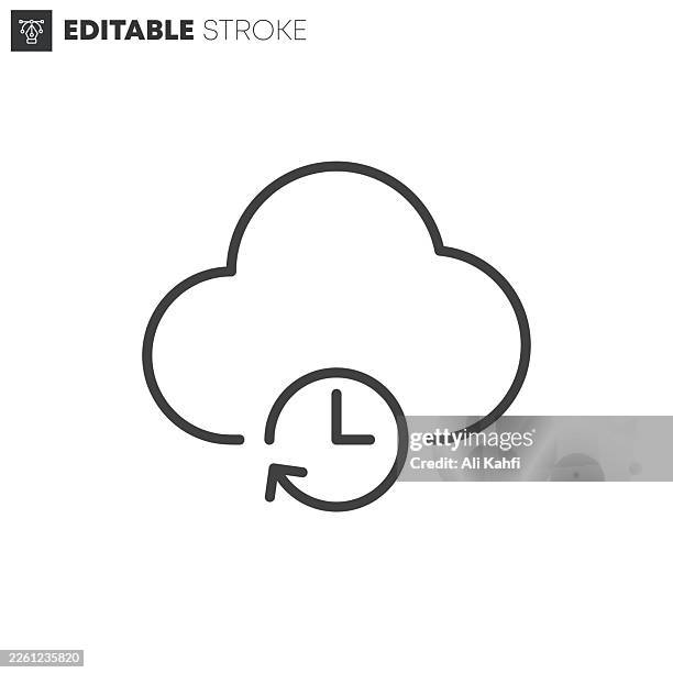 ilustraciones, imágenes clip art, dibujos animados e iconos de stock de copia de seguridad de la colección de iconos de líneas finas. trazo editable. ilustración vectorial. - computación sin servidor