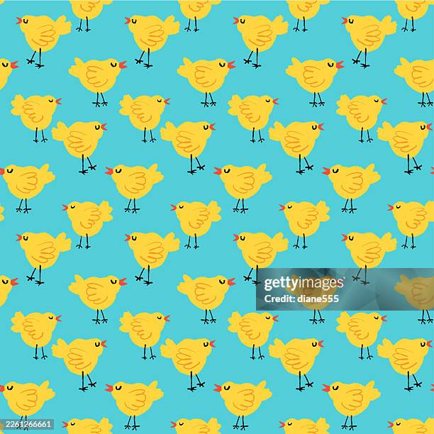 cute easter chicks seamless pattern - easter seamless pattern stock illustrations