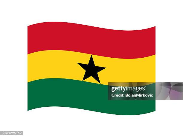 ghana waving flag. vector - ghana independence stock illustrations