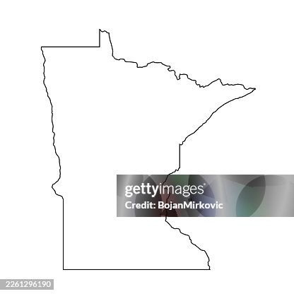 Minnesota outline map. Editable stroke. Vector Minnesota outline map. Editable stroke. Vector