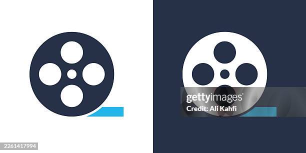 film roll glyph solid icon. solid icon that can be applied anywhere, simple, pixel perfect and modern style. - iphone camera roll stock illustrations
