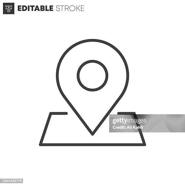 pointer thin line icons collection. editable stroke. vector illustration. - location tracking app stock illustrations