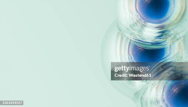 abstract glass-like bubbles with minimal soft modern design - translucent background stock illustrations