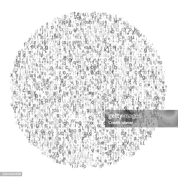 small random alphabet characters forming circle. - small circle pattern stock illustrations