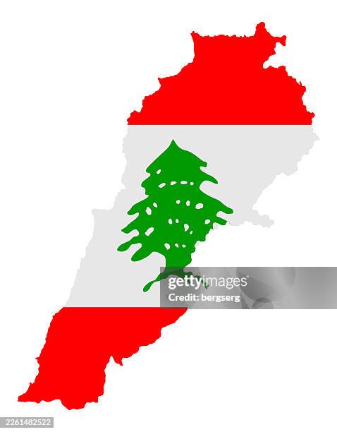lebanon map with national flag. vector illustration - beirut stock illustrations