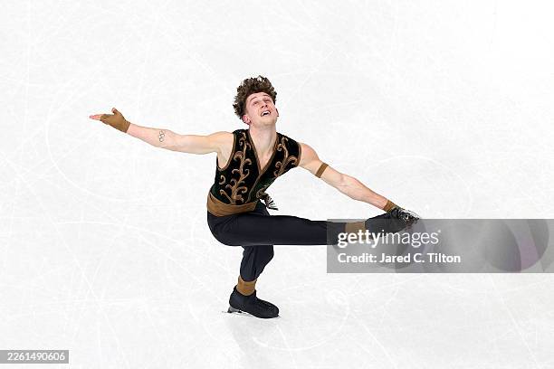 Lukas Britschgi of Team Switzerland competes in the Men Single Skating on day seven of the Milano Cortina 2026 Winter Olympic games at Milano Ice...