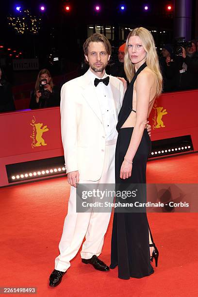 Anders Danielsen Lie and Iselin Steiro attend the "Everybody Digs Bill Evans" premiere during the 76th Berlinale International Film Festival Berlin...