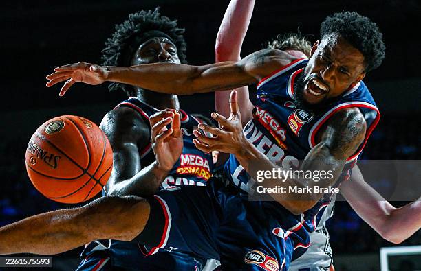 Bryce Cotton of the 36ers reacts to being fouled during the round 21 NBL match between Adelaide 36ers and New Zealand Breakers at Adelaide...