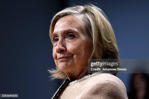 Hillary Clinton moderates the panel talk "Girls Just Want to Have Fundamental Rights: Fighting the Global Pushback" at the 62nd Munich Security...