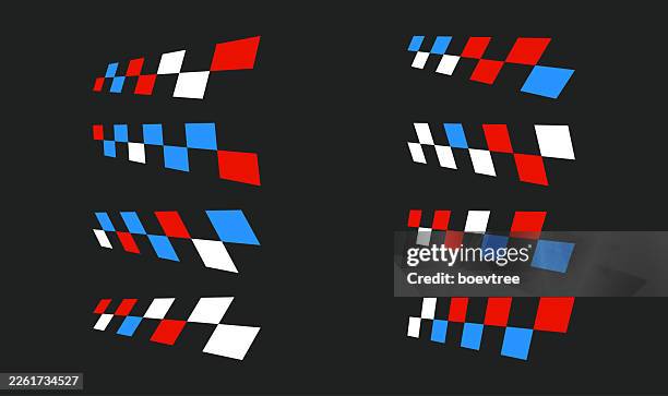 set colors chess board square mosaic checked design perspective icon - red chess set stock illustrations