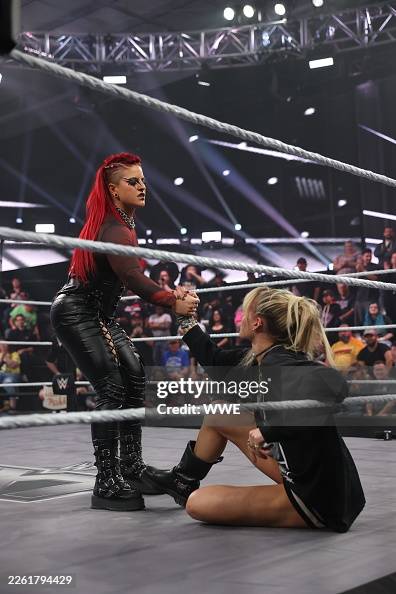 Sol Ruca X Zaria helps Sol Ruca during NXT at the WWE Performance Center on ...