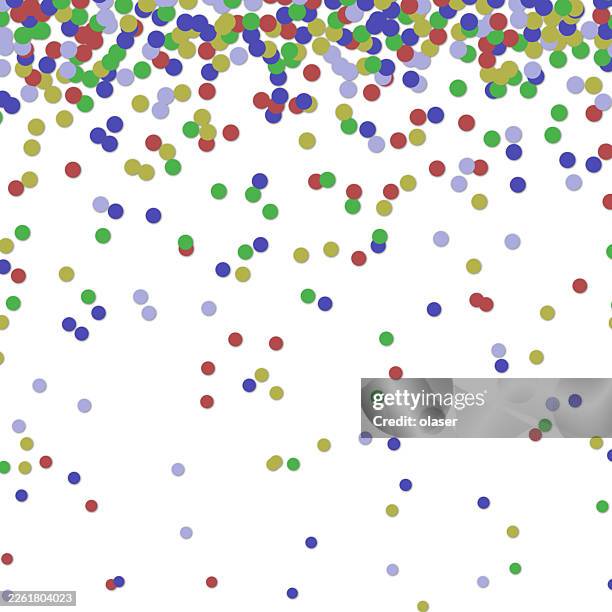 colorful circular confetti falling - falling confetti background stock illustrations
